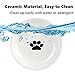 Chewtoyo Bowl Cat Elevated Stand Cat Feeder, Bowl Food Cat Raised & Water Bowl Cat Ceramic Shallow Anti Vomiting, with Black Pet Mat Non-Slip for Cats All (Bowl)
