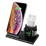 【Fácil de Usar】- El base de carga de Airpods / iwatch se puede combinar fácilmente con la base de carga inalámbrica del teléfono mediante el uso del imán incorporado, y también se puede usar por separado. Tenga en cuenta que: el cable de carga de Airpods y iWatch debe ser original y el cable de carga de iWatch no debe exceder 1 m / 39.4 pulgadas (el cable de carga de iWatch y AirPods no están incluidos)