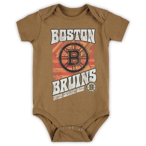 Image of Outerstuff Boston Bruins Hip To The Game Logo Newborn/Infant Baby Onesie Bodysuit