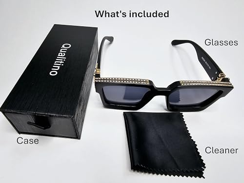 Luxury Eyewear, Designer Square Sunglasses, UV 400 protection, Thick and strong Frame, for Men and Women4