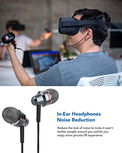 Kiwihome Earbuds In-Ear Headphones Custom Made For Oculus Quest 1 Only (3D 360 Degree Sound–Noise Suppressing) Left/Right Single Sound Channel (Not Fit Quest 2) #TOP3