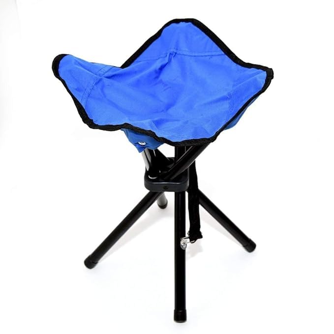 Image of 4 Leg Fordable Camping Stool - Fordable Stool Portable Travel Chair Fou