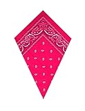 Neon Pink Paisley Bandana Head Scarf Headbands Handkerchief Cowboy Cotton Bib Party Face Covering Headwear For Motorcycling Mens Womens Unisex