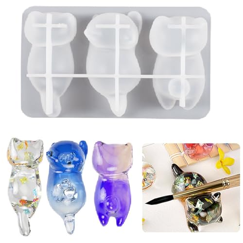 DeryArcle Epoxidharzform Katze, Kunstharzform Katzenständer, 3D Harzform Ornamente Gießen Tier Katze Resin Mold für DIY Stand Craft Dekoration, Haustier Gedenkstatuen DeryArcle Epoxidharzform Katze, Kunstharzform Katzenständer, 3D Harzform Ornamente Gießen Tier Katze Resin Mold für DIY Stand Craft Dekoration, Haustier Gedenkstatuen