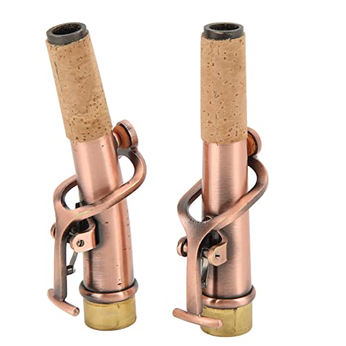 2Pcs Saxophone Neck Set for Soprano, Metal Straight and Curved Accessory Replacement Kit, Brass and Cork Wood Material, Installa