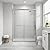 Double Sliding Shower Door 44-48" W x 72" H, Semi-Frameless Glass Shower with 1/4" (6mm) Clear SGCC Tempered Glass, Bathrooms Bypass Door W/Explosion-Proof Film -Brushed Nickel