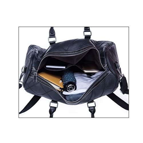 Mens Shoulder Bags Travel Bags for Mens, Genuine Leather Duffle Bags for Men, Briefcases Handbags (Color : Black)4
