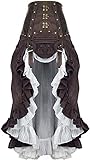 Damen Retro Vintage Steampunk Gothic Länge Knöchel Rock Asymmetrisch Victorian Vintage Cosplay Party Kleid