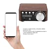Bluetooth 5.0 Power Amplifier 2 Channel HiFi Digital Amplifier Wood Cabinet DC9V-24V USB Input for Home Theater