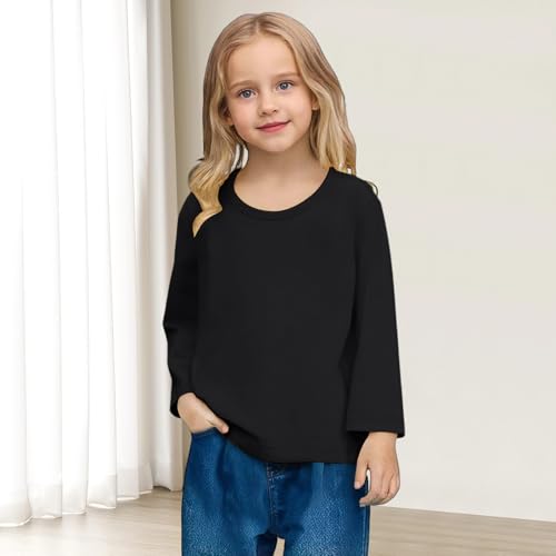 Boys Girls Long Sleeve T-Shirt Basic Solid Soft Modal Casual Pullover Kids 2025 Fall Winter Baselayer Tee Tops for 1-15 Years3