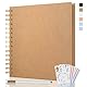 JAECU Fotoalbum zum Selbstgestalten und Einkleben 24x24cm, DIY Scrapbook Album 80 Seiten Spiralalbum Fotobuch, Fotoalben Gästebuch Für Geburtstag Hochzeit (Khaki)