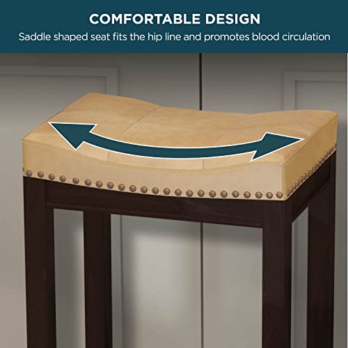 Verel Bar Stools Set Of 2 (26”, Beige), Counter Height Barstools For Kitchen Counter #TOP3