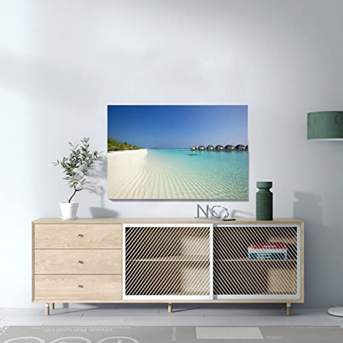 Tableau Maldives Sables Blanc Toile Imprimée Décorative 60x90cm - 3