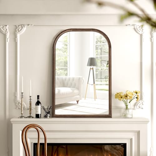 Acovy 24 Inchx36 Inch Solid Wood Bathroom Mirror Tempered Glass For Wall Mounted thumb #3