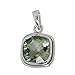 Shine Jewel Colgante hecho a mano de plata de ley 925 con forma de cojín de piedras preciosas de amatista verde para mujer amortiguar Amatista Blanco