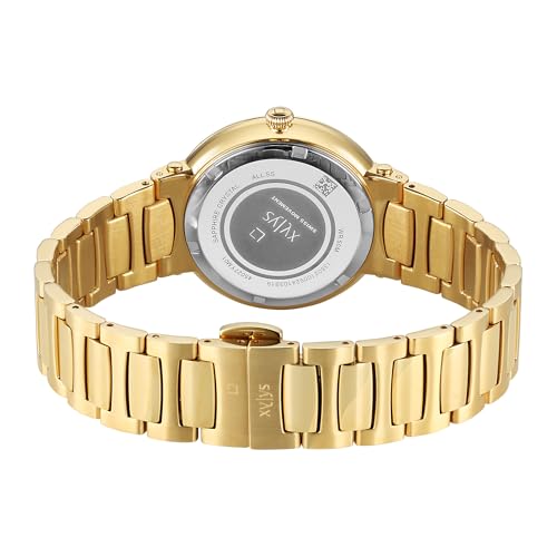 Image of Xylys Duet Swiss Analog Golden Stainless Steel Strap Green Dial Watch for Women