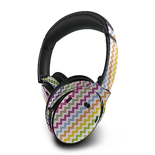 Image of MightySkins Skin Compatible With Bose QuietComfort 45 Headphones - Rainbow Chevron | Protective, Durable, and Unique Vinyl Decal wrap cover | Easy To Apply, Remove, and Change Styles | Made in the USA