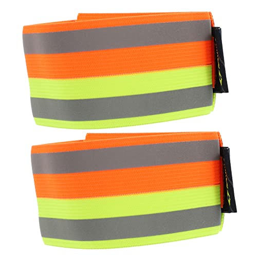 Toyvian 2Pcs Reflective Safety Bands for Running Cycling Outdoor Activities High Visibility Wristbands for Night Jogging Event Safety Sports Supplies for Adults