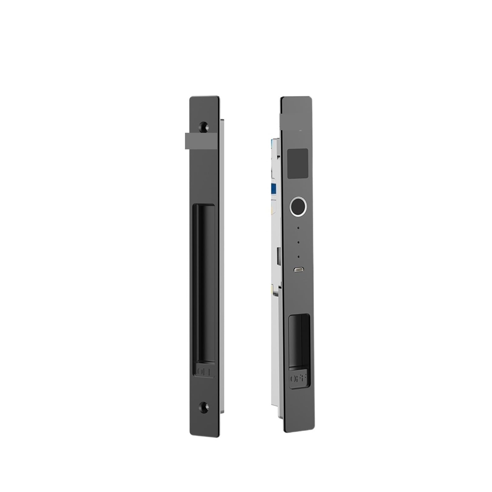 Serrure connectée noire contre l'oubli de clés pour sécurité porte patio