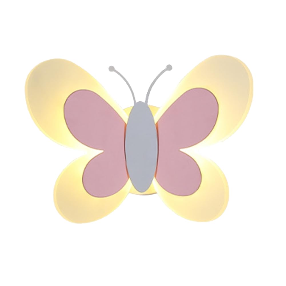 Lámpara de Pared con Forma de Mariposa LED, 14 W, 85-265 V, para Dormitorio Infantil, con Forma de Mariposa, con Rosas y Blancas