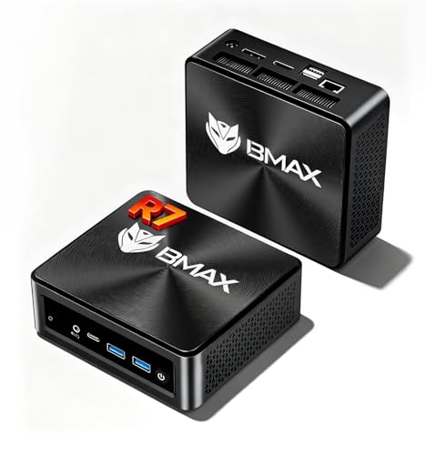 Bmax B5A Pro Mini PC with AMD Ryzen 7 5825U | 16GB DDR4 RAM | 512GB NVMe SSD | Windows 11 Pro | 2 x USB 3.2 Gen 2 | Triple 8K Display Support | Wi-Fi 6 | AMD Ryzen Mini Desktop Computers