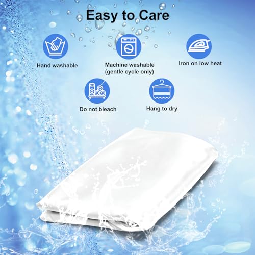 Image of Polyester, Spandex blend Pillowcase for Zelimun Cervical Pillow Only, Ergonomic Case, Smooth & Soft Pillowcase for Sleeping, White Pillow Cover with Zipper