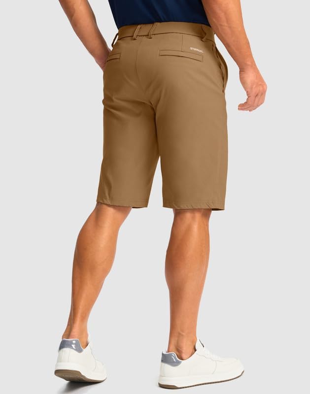 Men's Golf Shorts with 5 Pockets 11" Inseam Stretch Quick Dry Casual Work Dress Shorts for Men - Image 2