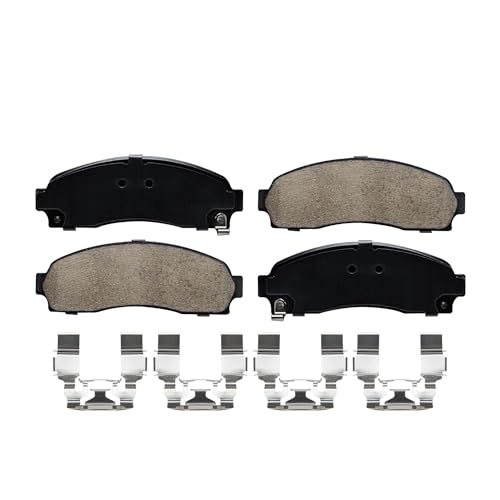Image of Detroit Axle - Brake Pads for 2002-2005 Ford Explorer Mercury Mountaineer 2003 2004 Ceramic Brakes Pads w /Hardware Front and Rear Replacement