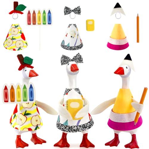 7 Inch Desk Goose Outfits Back to School Desk Goose Cloths Accessories Back to School Decor for Desktop Goose Statues Office Classroom and Home Table