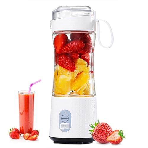 HAPPTWS Mini Mixeur portable 380 ml - Mélangeur électrique avec 6 lames en acier inoxydable - Blender rechargeable pour cuisine et voyage