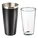 Uakeii Boston shaker do koktajli ze szklanką do mieszania 700 ml, ze stali nierdzewnej, z powłoką antypoślizgową chroniącą przed zimnem, kolor czarny