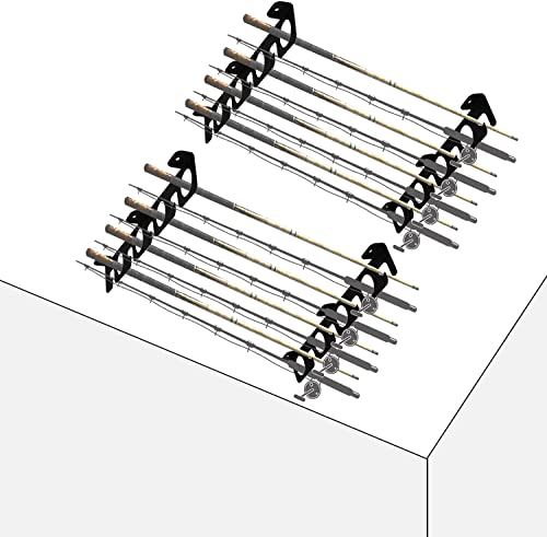 VANROUG Angelrute Decken-/Wand-Aufbewahrungsregal, Angelrutenhalter für Garage, Kabine, Keller, strapazierfähig – hält… – Bild 6