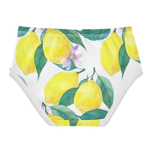 Joisal Aesthetic Toddlers Underwear Floral 2t Cotton Panties Little Girl Watercolor Lemons Slice Flowers Briefs Girls Undies2