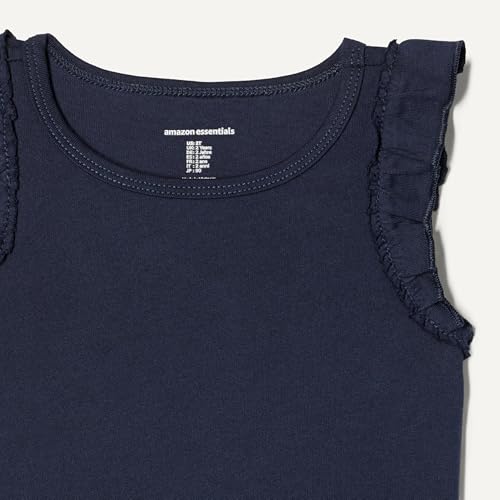 Image of Amazon Essentials Girls and Toddlers' Cotton Ruffle Tank Tops, Pack of 3