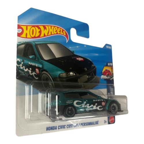 Image of Hot Wheels Honda Civic Custom [Teal] Drag Racers 8 /10, 159 /250-1:64 Scale Diecast Toy Vehicle