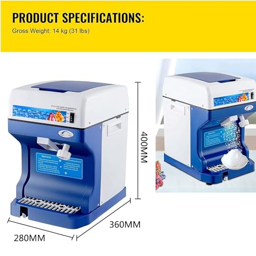 Machine à granita électrique de 250W avec broyeur à glace pilée de 2L