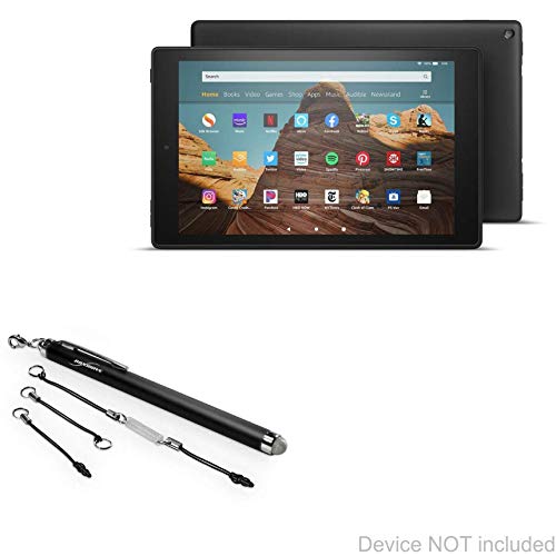 BoxWave Stylus Pen Compatible with Amazon Fire HD 10 (9th Gen 2019) - EverTouch Capacitive Stylus, Fiber Tip Capacitive Stylus Pen - Jet Black
