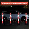 Traffic Delineator Post with Weighted Base & Reflective Collars, Adjustable Parking Cones with 4 FT Chains, Portable Orange Driveway Barrier Pole for Traffic Crowd Control(Patented)