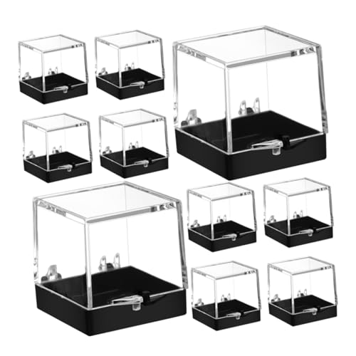 CIYODO Specimen Box Square Plastic Box Crystal Display Case Model Display Case Lids Versatile