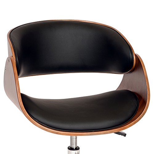 Armen Living Julian Office Chair In Black Faux Leather And Chrome Finish #TOP3