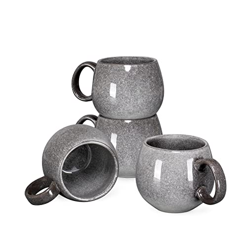Henxfen Lead Large Coffee Mugs Set Of 4-20 Oz Ceramic Jumbo Mugs With Handle For Latte, Cereal, Tea, Cocoa, Milk, Thanksgiving Christmas Cups Gift, Microwave, Dishwasher Safe, Grey #TOP11