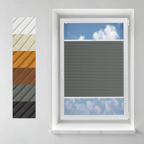 Concept Crystal Blackout Pleated Blinds – with Drilling Installation – Secure and Stable Mounting – Made to Measure – Available in Widths from 30cm to 170cm and Heights from 20cm to 240cm