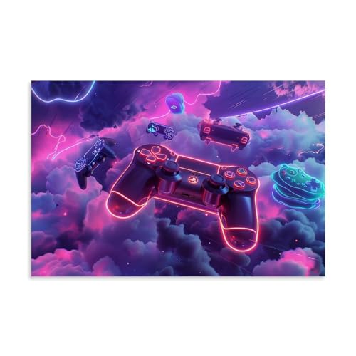 Póster decorativo de gamepad en formato 40x60 cm para salones de ocio