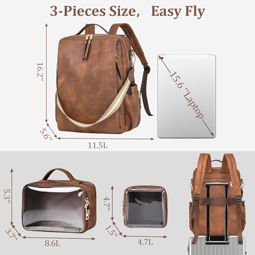 Dora & Liz Leather Laptop Backpack