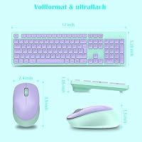 LeadsaiL K786 Tastatur Maus Set Kabellose, Tastatur und Maus, QWERTZ Deutsches Layout Funktastatur mit Maus, Flüsterleiser Tastenanschlag, 2.4 GHz mit 2-in-1 Nano Empfänger für PC/Laptop (Lavander) – Ansicht 5