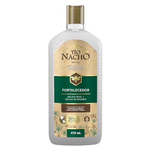 Tío Nacho Shampoo Fortalecedor Antiqueda Natural com Geleia Real e Ervas Milenares – Fortalecimento Capilar, Controle da Oleosidade e Prevenção da Queda 415ml