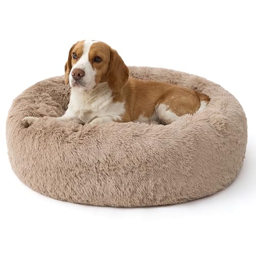 Bedsure SupportMax™ Calming Donut Bed (Medium, Camel)