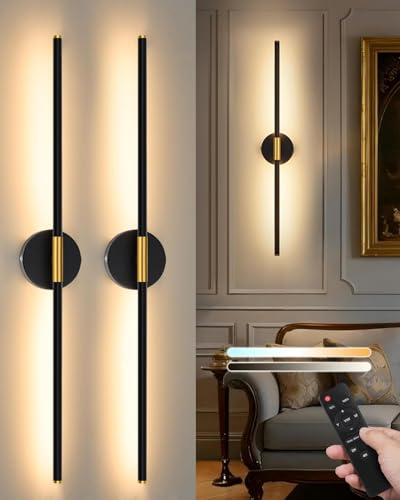 Catálogo de Iluminación de pared para comprar hoy. 46 HORKEY Iluminación recargable para cuadros paquete de 2 negro dorado 70cm, 3000K/4000K/6500K control remoto inalámbrico, Lámpara de pared LED, luz de exposición de arte con...