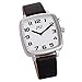 VISIONU Quadratische deutsche sprechende Uhr mit Alarmfunktion, Sprachfunktion, Uhrzeit und Datum, weißes Zifferblatt, schwarzes Lederarmband TGSW-1704G MI 4 günstig Kaufen-VISIONU Quadratische deutsche sprechende Uhr mit Alarmfunktion, Sprachfunktion, Uhrzeit und Datum, weißes Zifferblatt, schwarzes Lederarmband TGSW-1704G