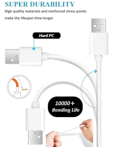 Image of The Black Store Original Cable Compatible For Samsung Galaxy J8 2018 | Micro Usb Data Cable | Quick Fast Charging Cable (Only Cable) White